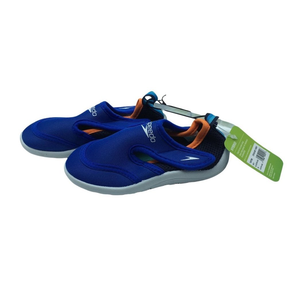 Speedo Hybrid Water Shoes Socks Toddler Boys Medium 7/8 NWT Blue Orange